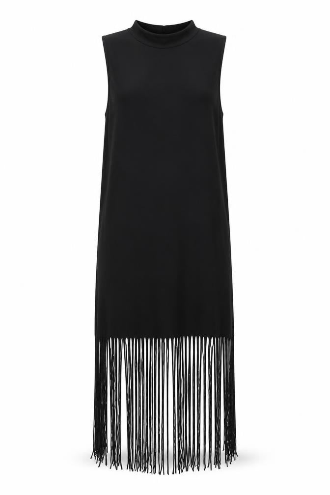 Topshop Womens Black Viscose A-Line Size 8 Round Neck Pullover
