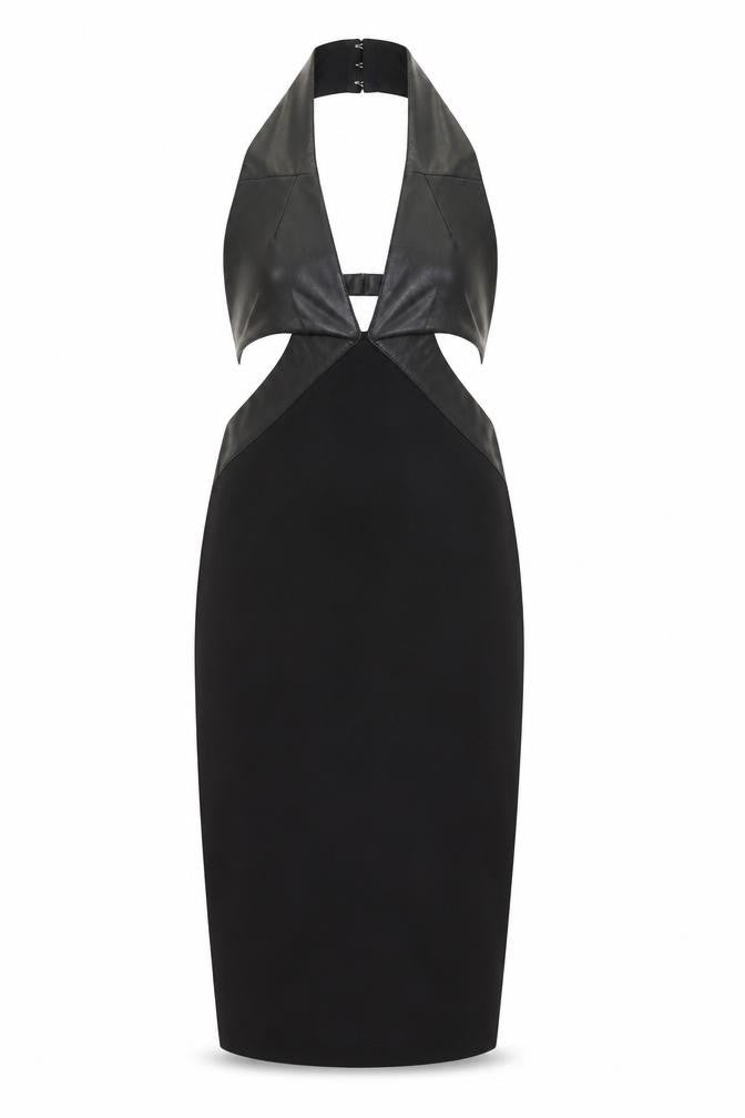 Missguided Womens Black Polyester Bodycon Size 10 Halter Zip