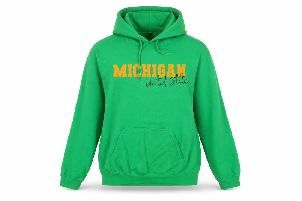 I SAW IT FIRST Womens Green Cotton Pullover Hoodie Size M Pullover - Michigan