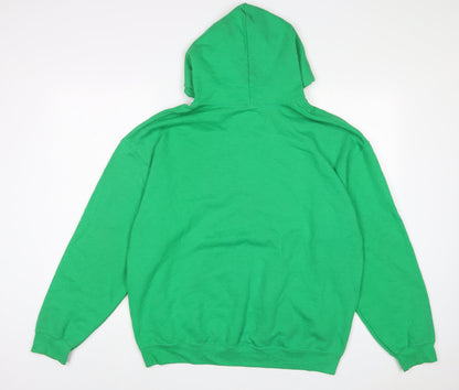 Back view of I SAW IT FIRST women’s green cotton pullover hoodie, size M, pullover - michigan