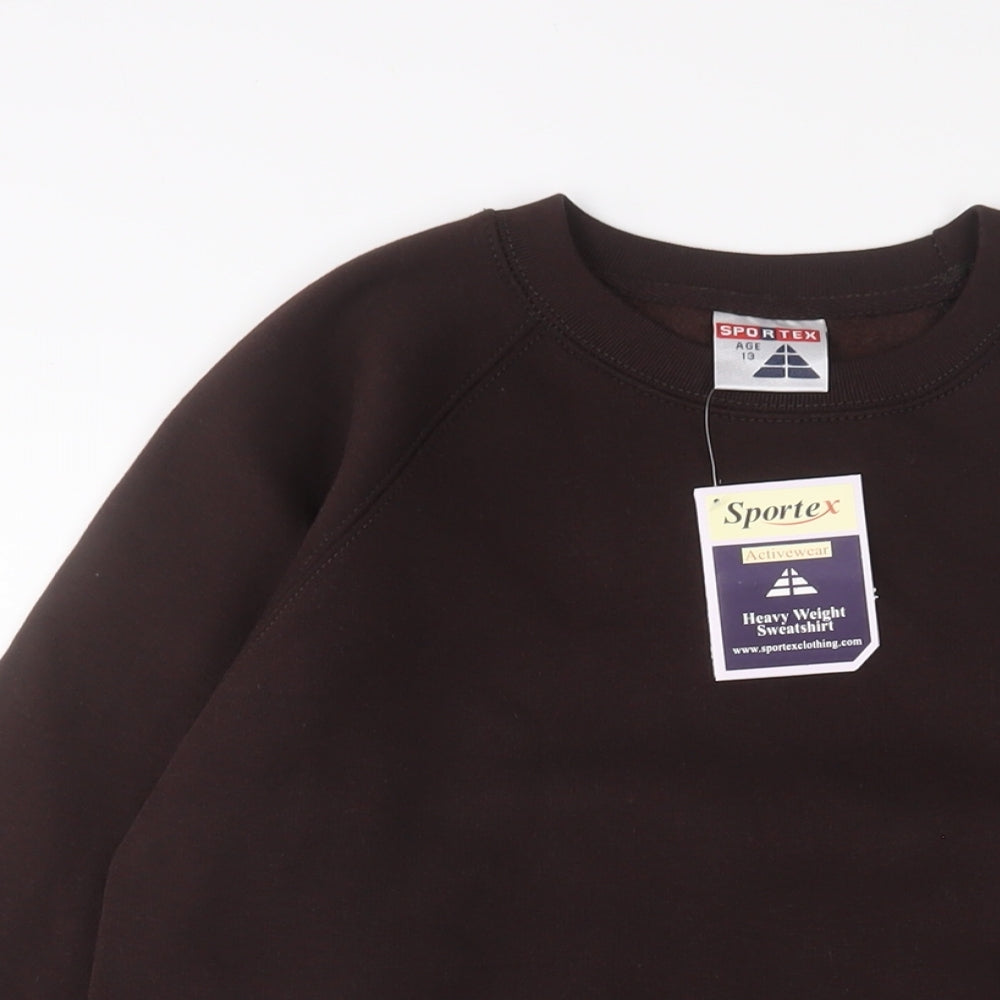 Sportex Boys Brown Cotton Pullover Sweatshirt Size 13 Years Pullover