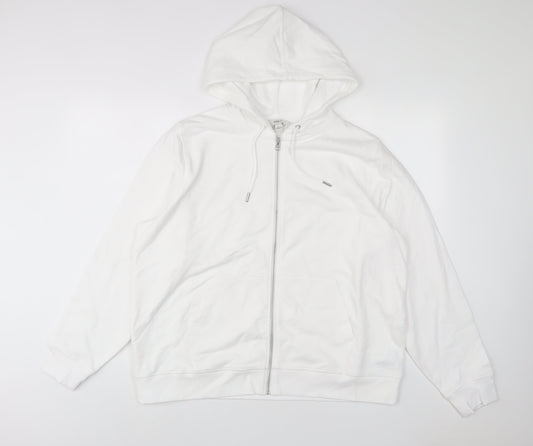 Marks and Spencer Womens White Cotton Pullover Hoodie Size L Pullover
