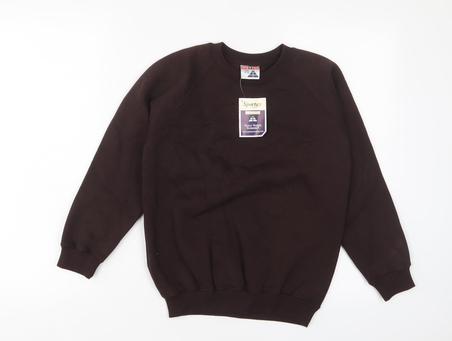 Sportex Boys Brown Cotton Pullover Sweatshirt Size 9-10 Years Pullover