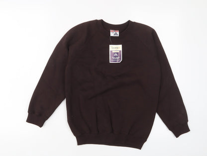 Sportex Boys Brown Cotton Pullover Sweatshirt Size 9-10 Years Pullover