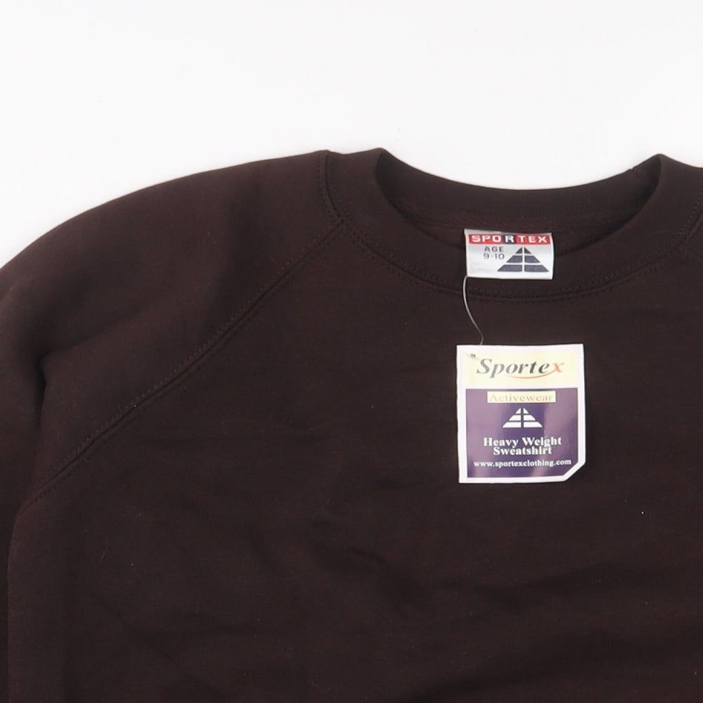 Sportex Boys Brown Cotton Pullover Sweatshirt Size 9-10 Years Pullover
