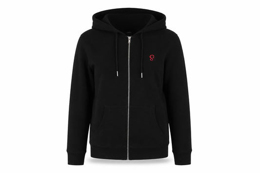 Next Womens Black Cotton Full Zip Hoodie Size S - Embroidered