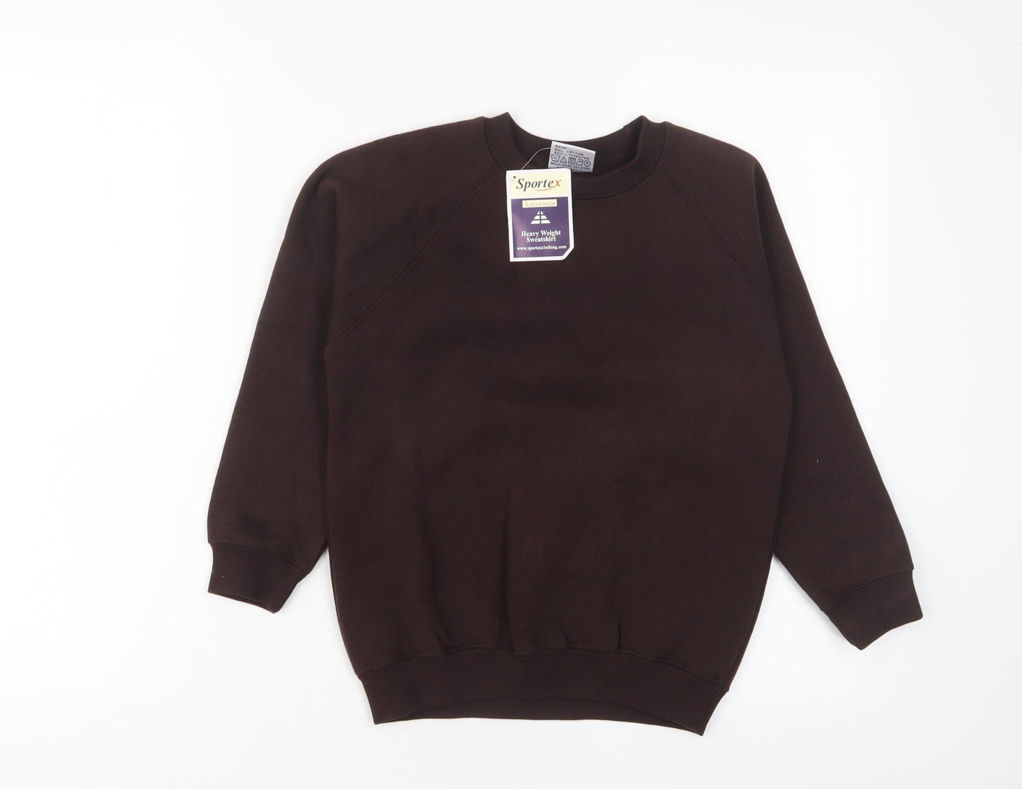 Sportex Boys Brown Cotton Pullover Sweatshirt Size 7-8 Years Pullover