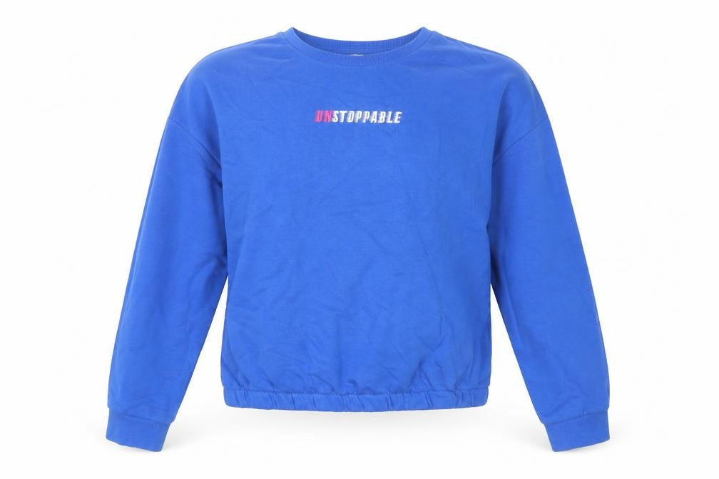 Marks & Spencer Girls Blue Cotton Pullover Sweatshirt Size 12-13 Years Pullover - Embroidered