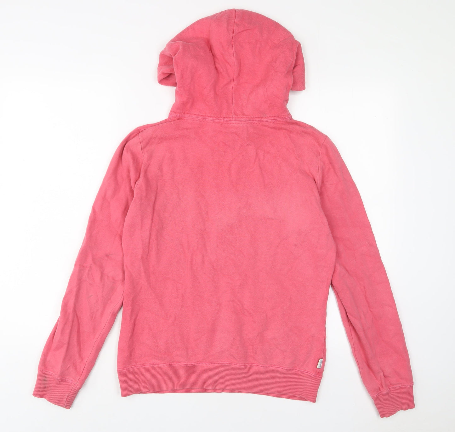 Franklin & Marshall Womens Pink Cotton Full Zip Hoodie Size M Zip - Logo, Embroidered