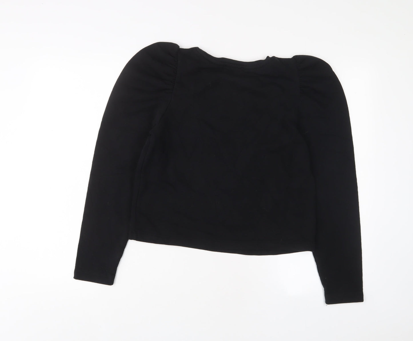 Zara Womens Black Cotton Pullover Sweatshirt Size M Pullover