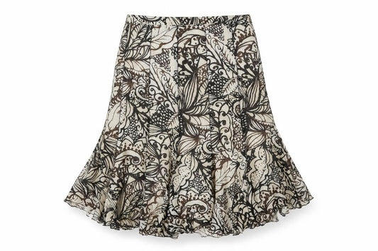 Gerry Weber Womens Brown Geometric Viscose Trumpet Skirt Size 16 Zip