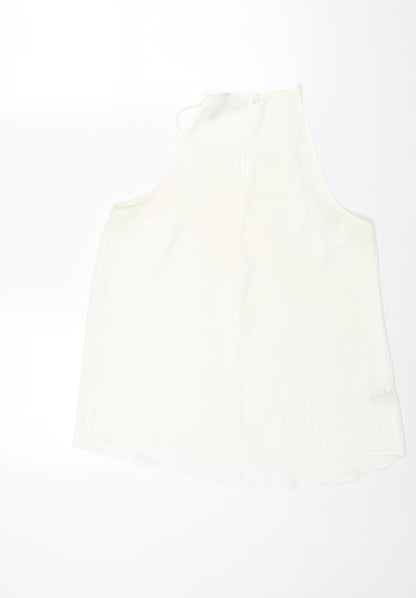 Woolworths Womens Ivory Polyester Camisole Blouse Size 12 Square Neck - Semi Sheer