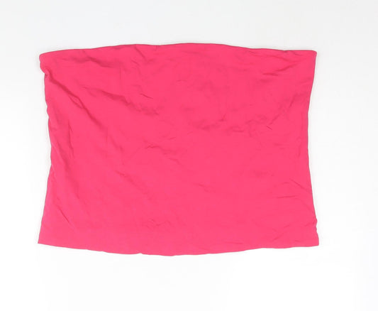 Marks and Spencer Womens Pink Cotton Basic Blouse Size XL Square Neck - Bandeau