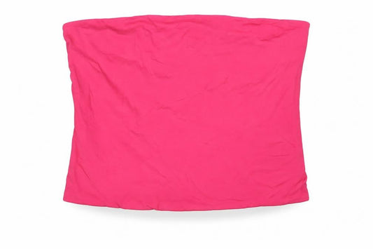 Marks and Spencer Womens Pink Cotton Basic Blouse Size XL Square Neck - Bandeau
