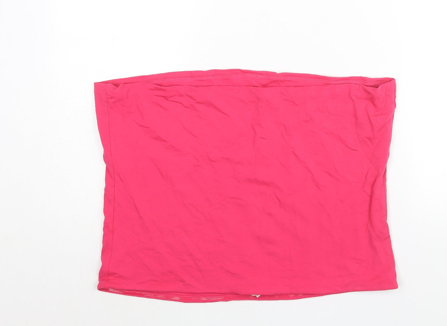 Marks and Spencer Womens Pink Cotton Basic Blouse Size XL Square Neck - Bandeau