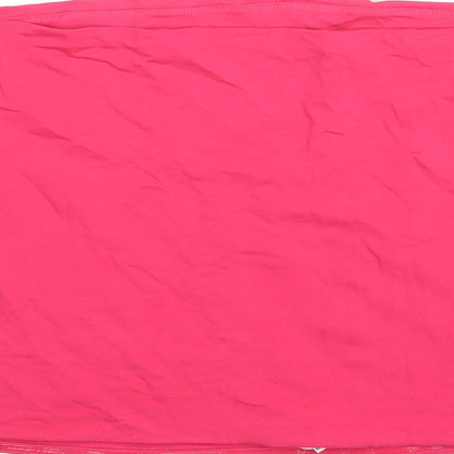 Marks & Spencer Womens Pink Cotton Basic Blouse Size XL Square Neck - Bandeau
