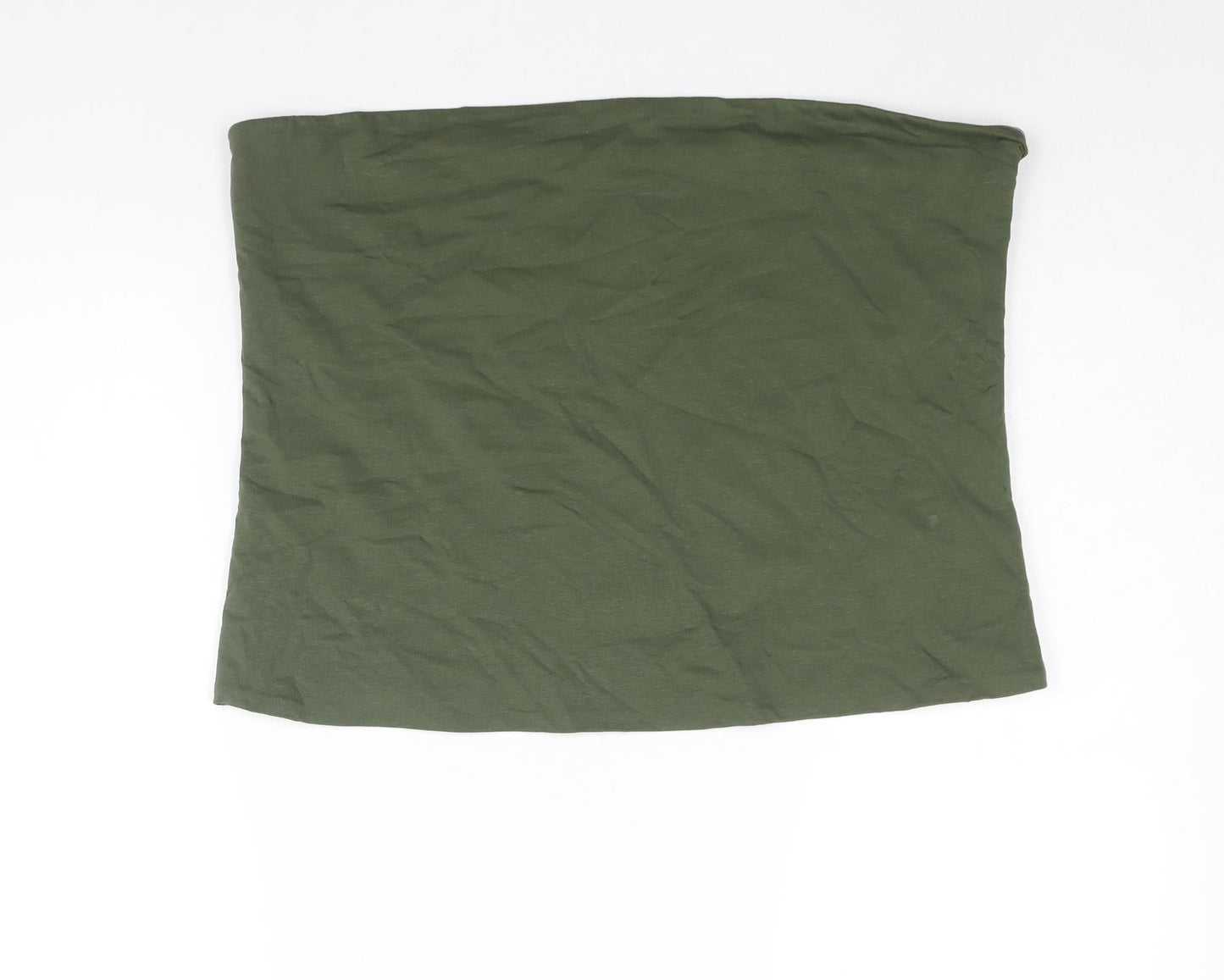 Marks and Spencer Womens Green Cotton Basic Blouse Size XL Square Neck - Bandeau