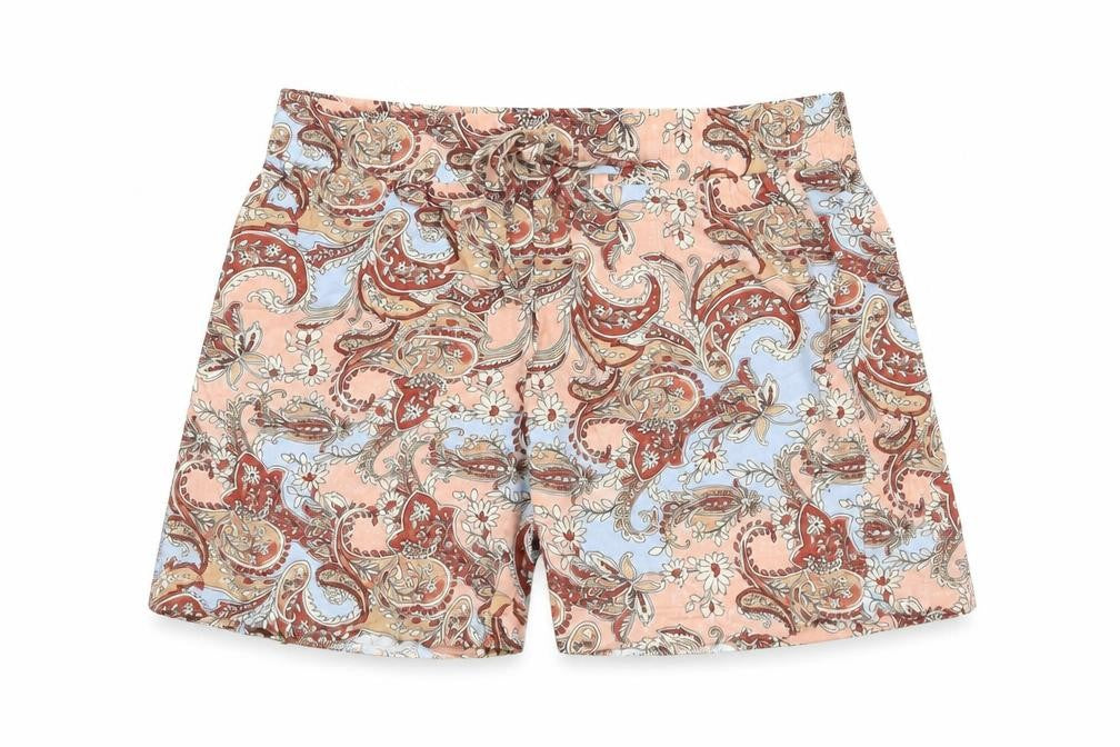 Soyaconcept Womens Multicoloured Paisley Polyester Basic Shorts Size 30 in L5 in Regular Drawstring