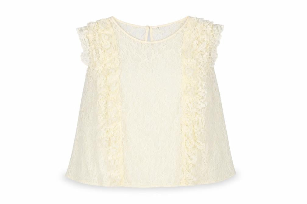 Marks & Spencer Womens Ivory Polyamide Basic Blouse Size 18 Round Neck - Frill Semi Sheer