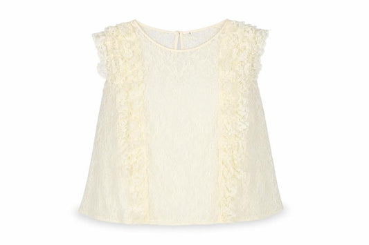 Marks and Spencer Womens Ivory Polyamide Basic Blouse Size 18 Round Neck - Frill Semi Sheer