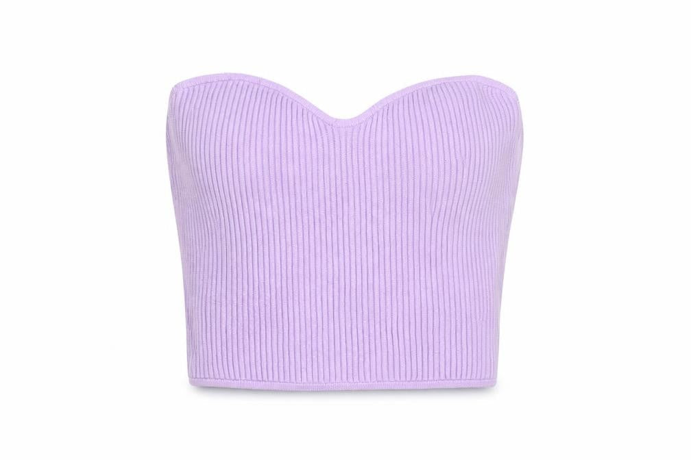 H&M Womens Purple Square Neck Viscose Pullover Jumper Size S - Bandeau