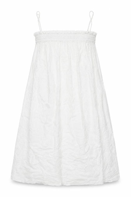 H&M Womens White Viscose Shift Size S Square Neck Pullover - Rouched