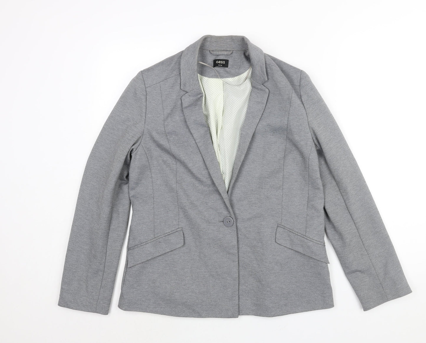 Oasis Womens Grey Jacket Blazer Size 14 Button