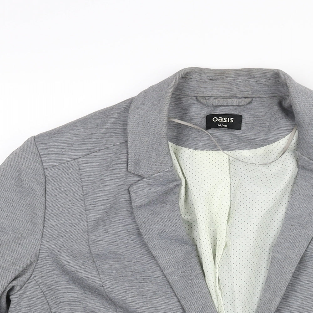Oasis Womens Grey Jacket Blazer Size 14 Button