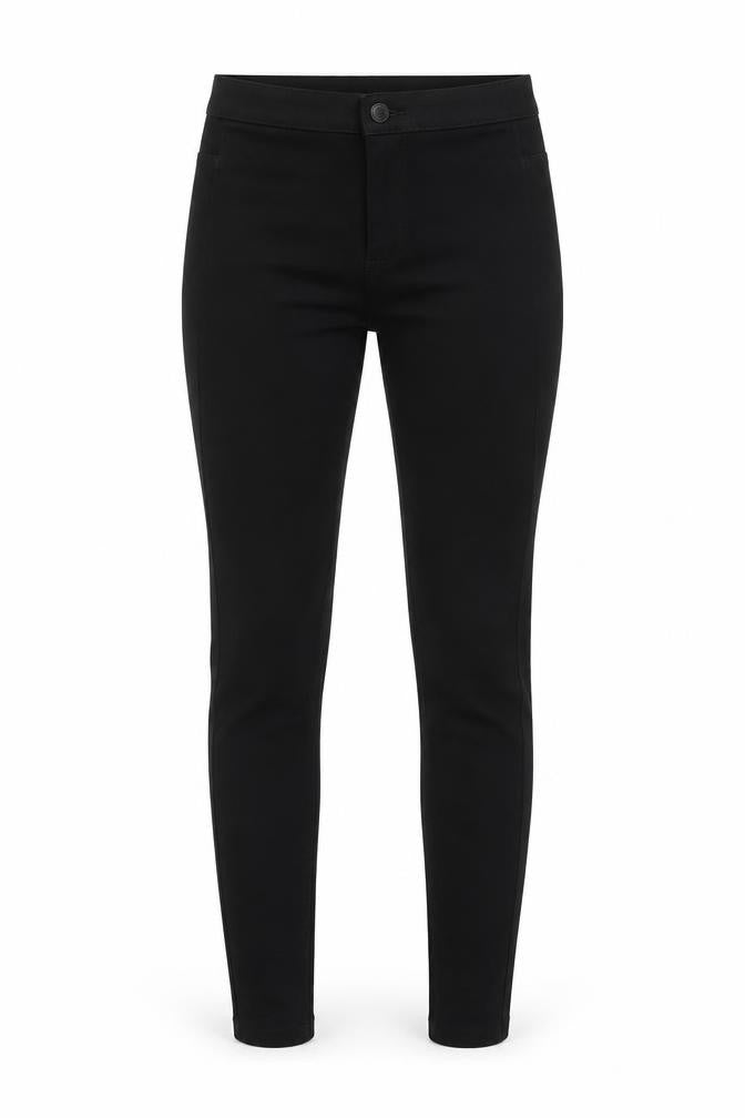 Marks & Spencer Womens Black Cotton Skinny Jeans Size 6 L26 in Regular Zip