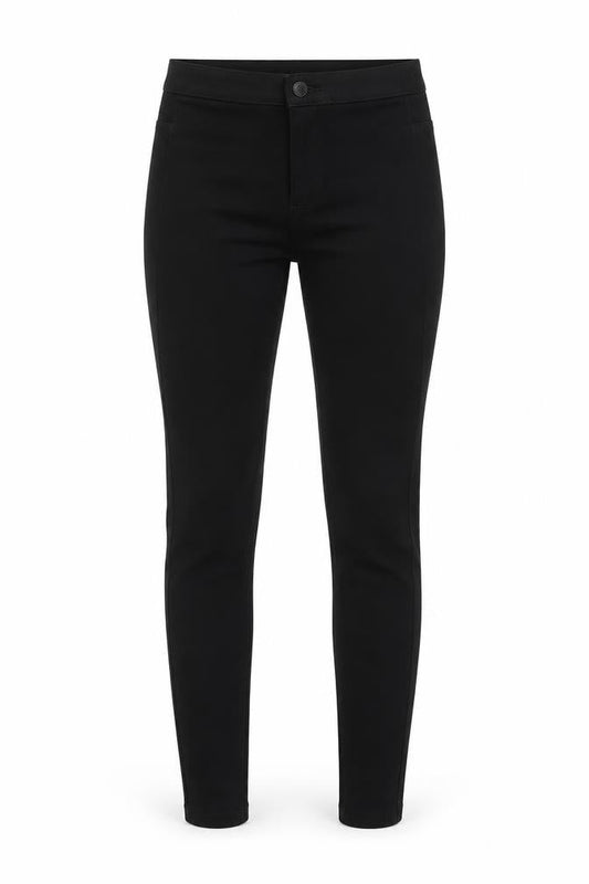 Marks & Spencer Womens Black Cotton Skinny Jeans Size 6 L26 in Regular Zip