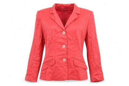 Country Casuals Womens Red Viscose Jacket Blazer Size 10