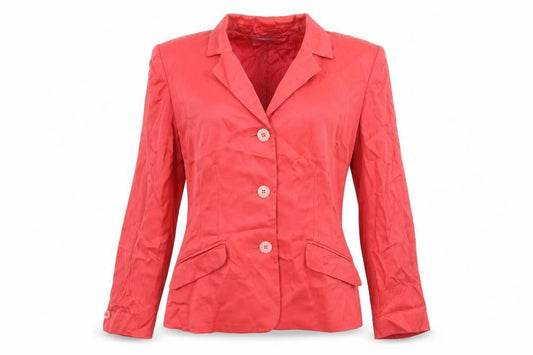 Country Casuals Womens Red Viscose Jacket Blazer Size 10