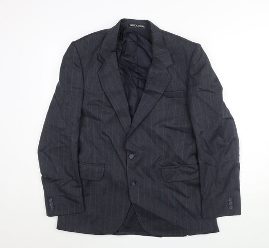 Benjamin Simon Mens Blue Striped Wool Jacket Suit Jacket Size 40 Regular