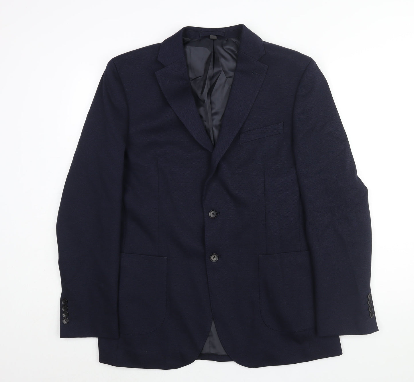 Marks and Spencer Mens Blue Polyester Jacket Suit Jacket Size 42 Regular