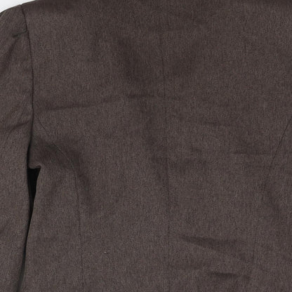Brand and care label for NAM & Co women’s brown herringbone polyester jacket suit jacket, size UK 10
