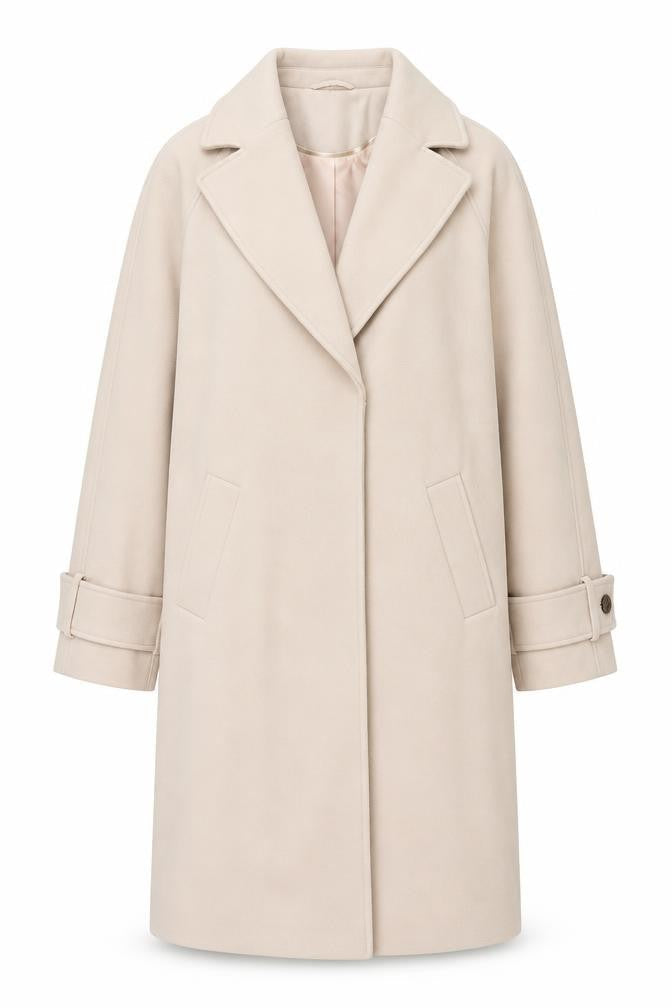 Marks & Spencer Womens Ivory Overcoat Coat Size XS Snap