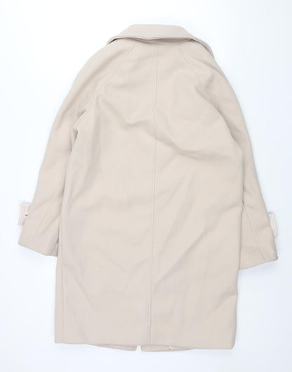 Marks & Spencer Womens Ivory Overcoat Coat Size XS Snap