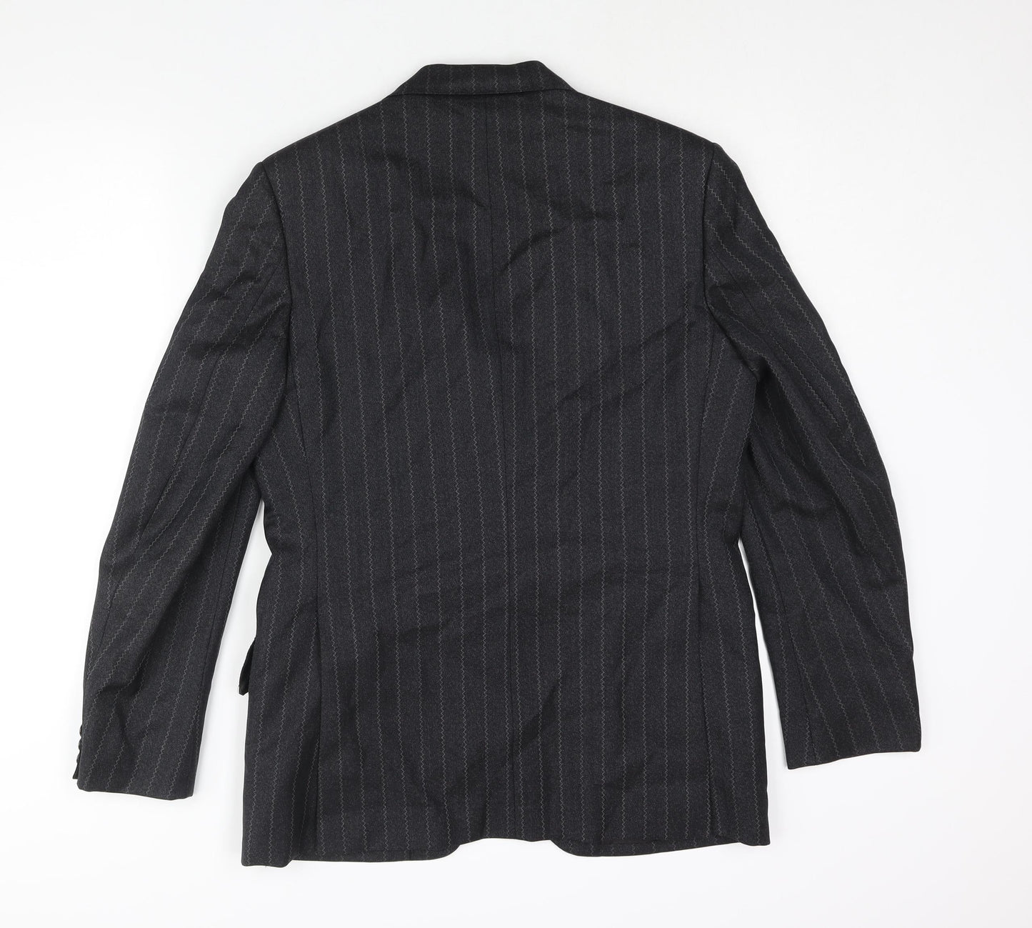 Rackhams Mens Black Striped Wool Jacket Suit Jacket Size 38 Regular