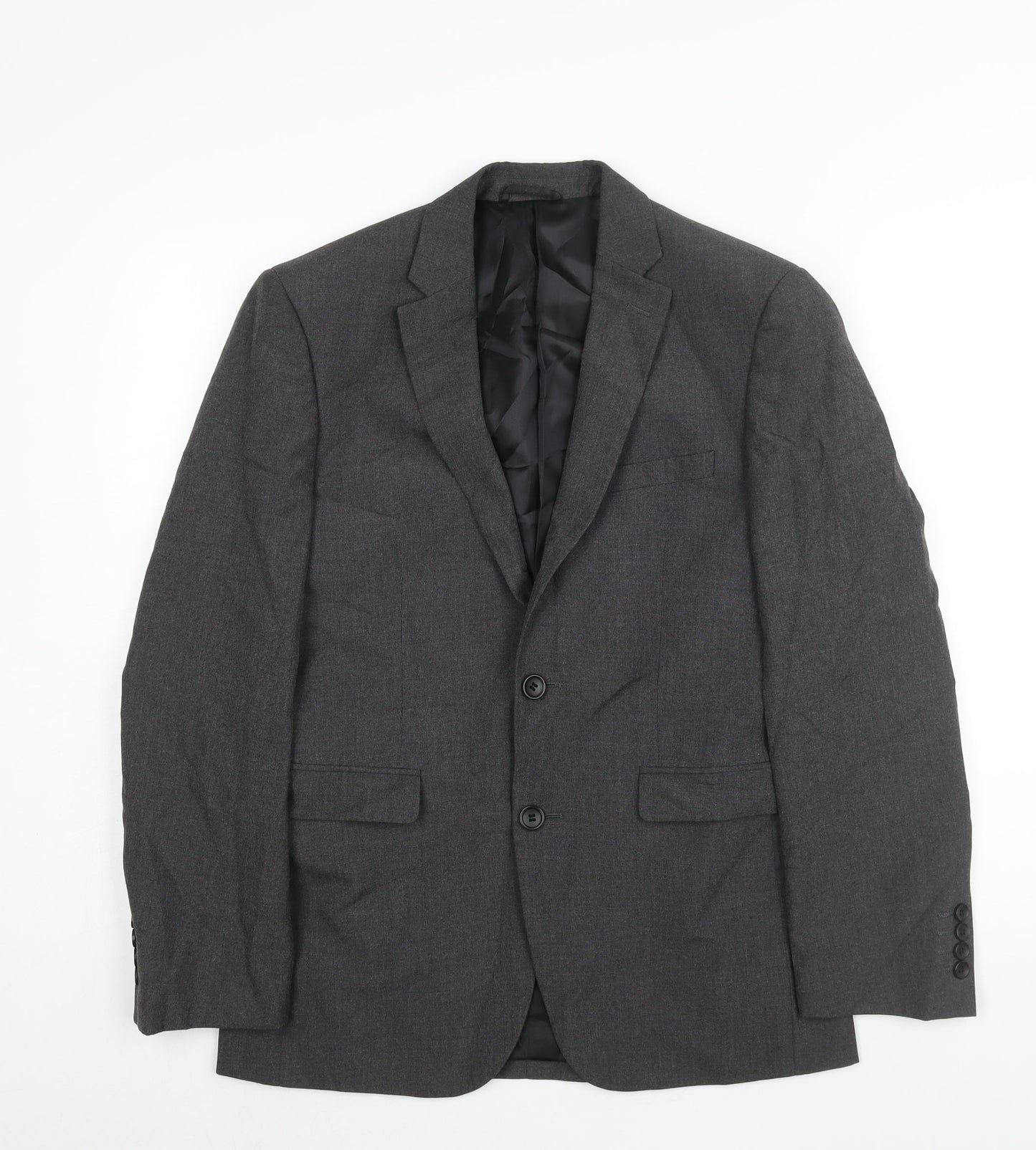 Burton Mens Grey Polyester Jacket Suit Jacket Size 36 Regular