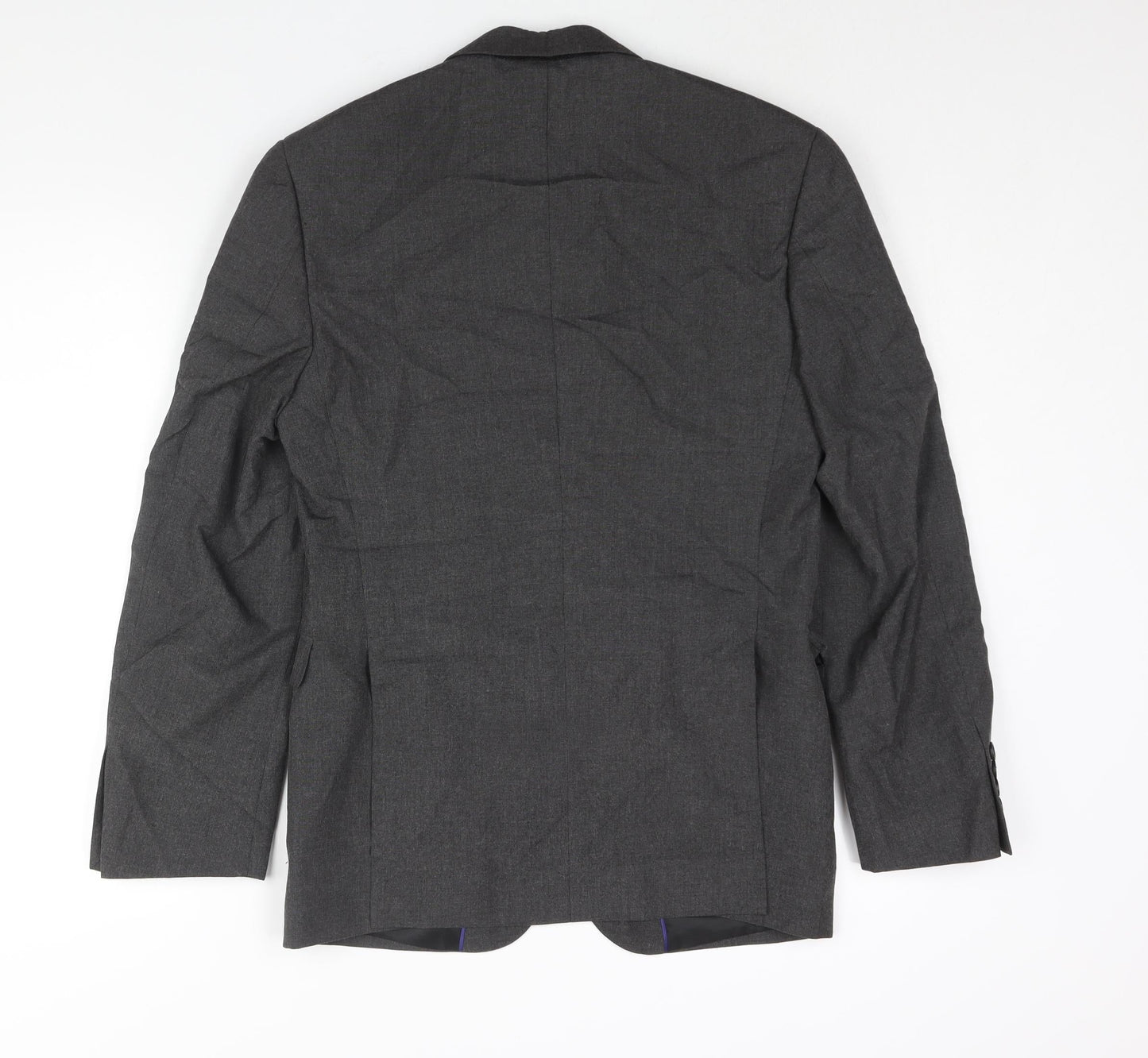 Burton Mens Grey Polyester Jacket Suit Jacket Size 36 Regular