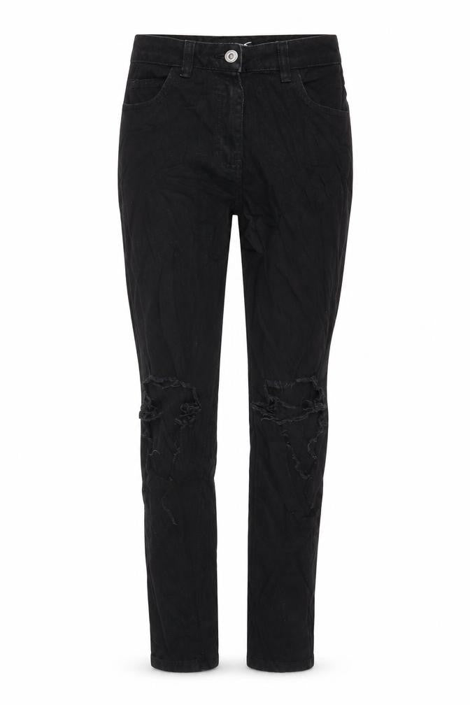 Parisian Womens Black Cotton Tapered Jeans Size 8 L27 in Regular Zip