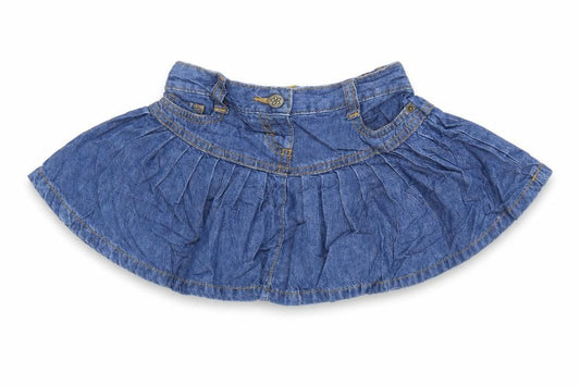 George Girls Blue Cotton Flare Skirt Size 18-24 Months Snap