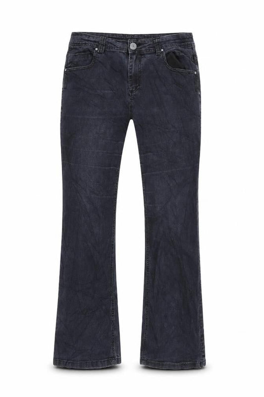 Marks & Spencer Womens Black Cotton Blend Bootcut Jeans Size 34 in L27 in Regular Zip