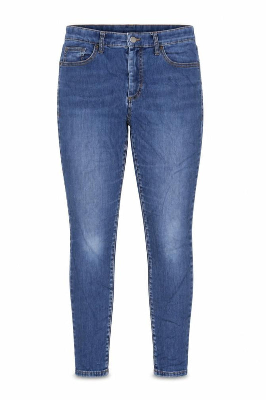 Topshop Womens Blue Cotton Blend Tapered Jeans Size 30 in L27 in Regular Zip