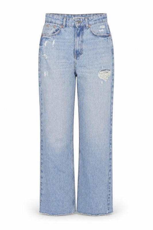 Pull&Bear Womens Blue Cotton Mom Jeans Size 4 L32 in Regular Zip