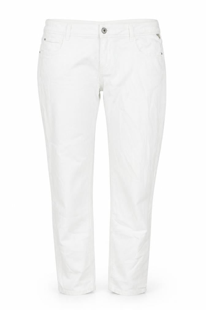 Betty&Co Womens White Cotton Straight Jeans Size 14 L28 in Regular Zip
