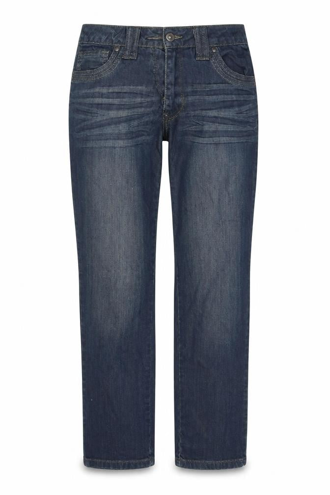 Camaieu Womens Blue Cotton Straight Jeans Size 12 L26 in Regular Zip
