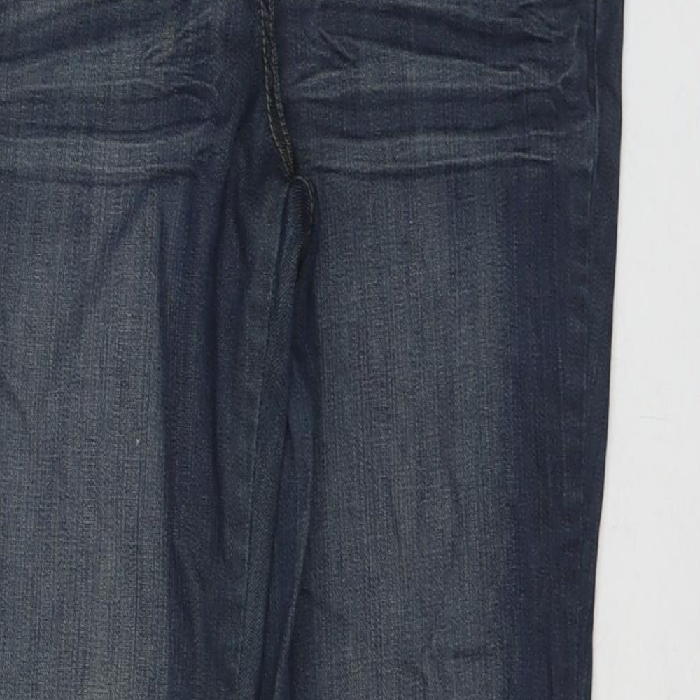 Camaieu Womens Blue Cotton Straight Jeans Size 12 L26 in Regular Zip