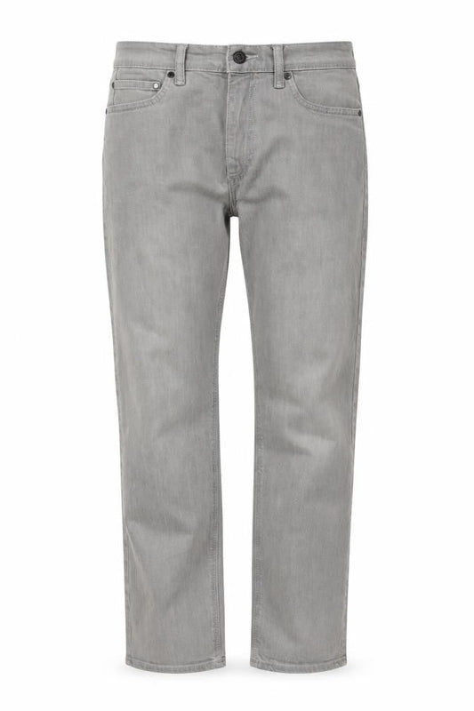 Marks & Spencer Mens Grey Cotton Straight Jeans Size 30 in L31 in Regular Zip
