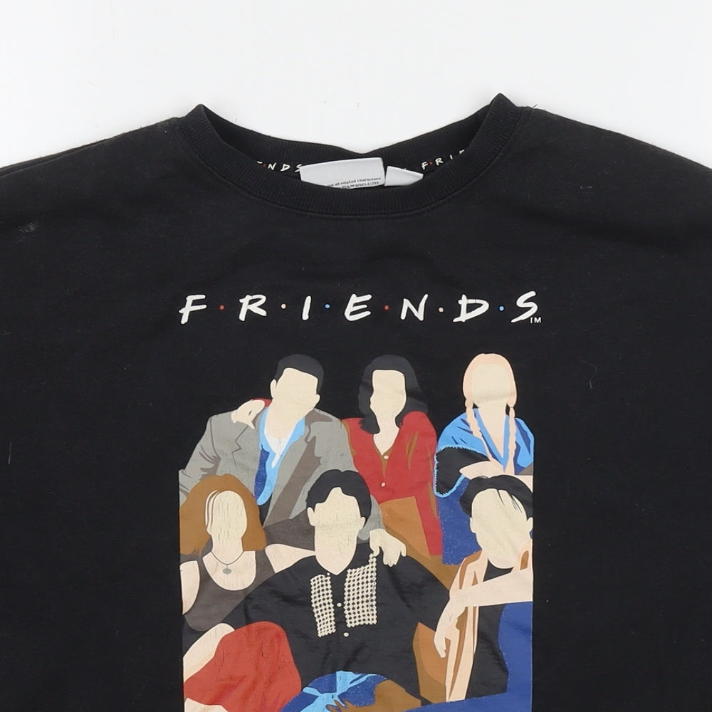 Friends Womens Black Cotton Pullover Sweatshirt Size 2XS Pullover - Friends